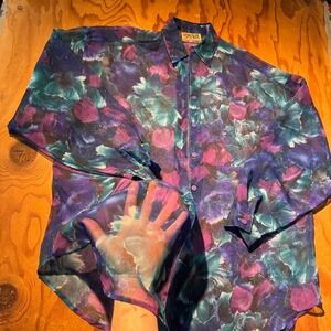 Forenza watercolor see through shirt
